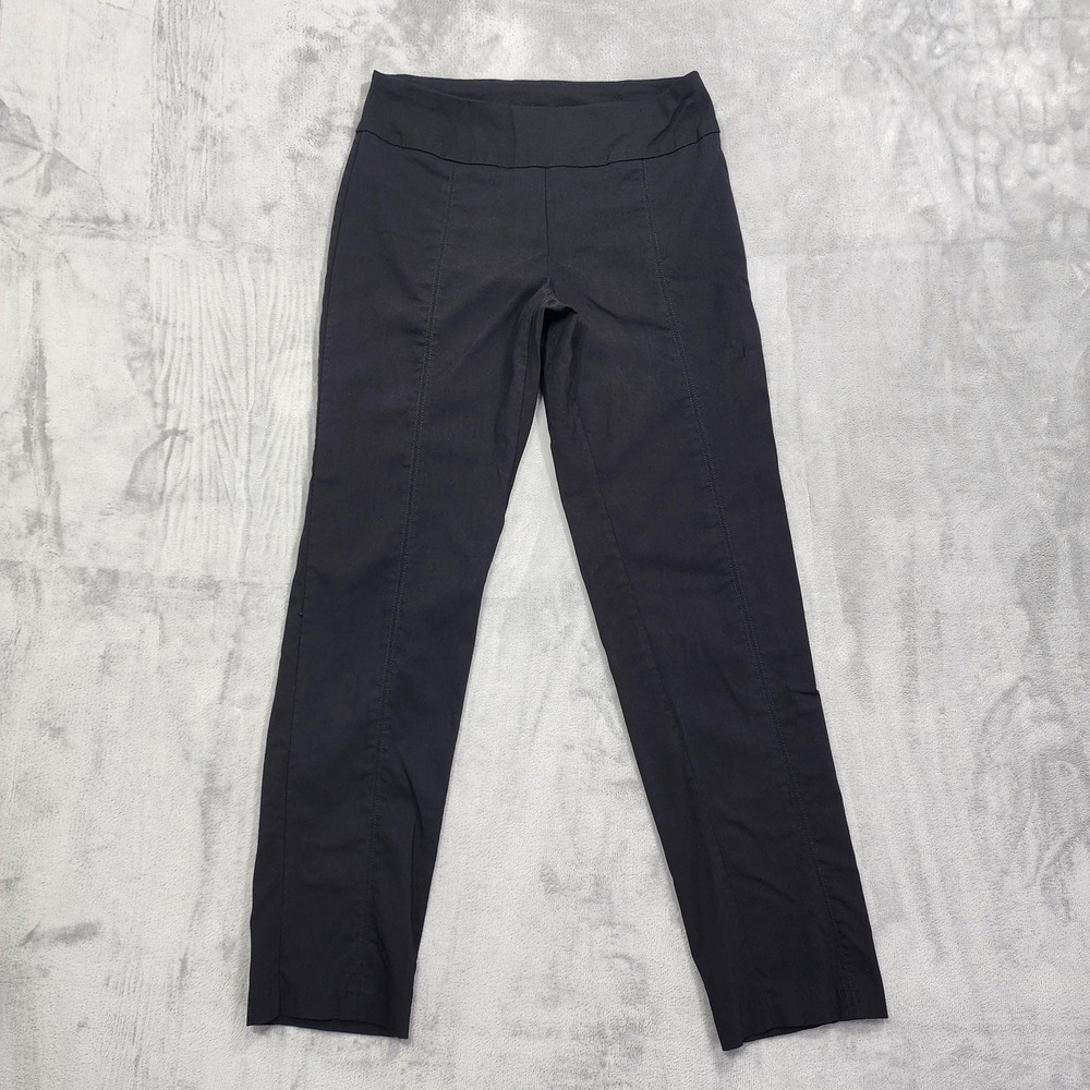 Zac & Rachel Pants Womens 4 Black Skinny Leg Pull On Ponte Stretch Office Preppy